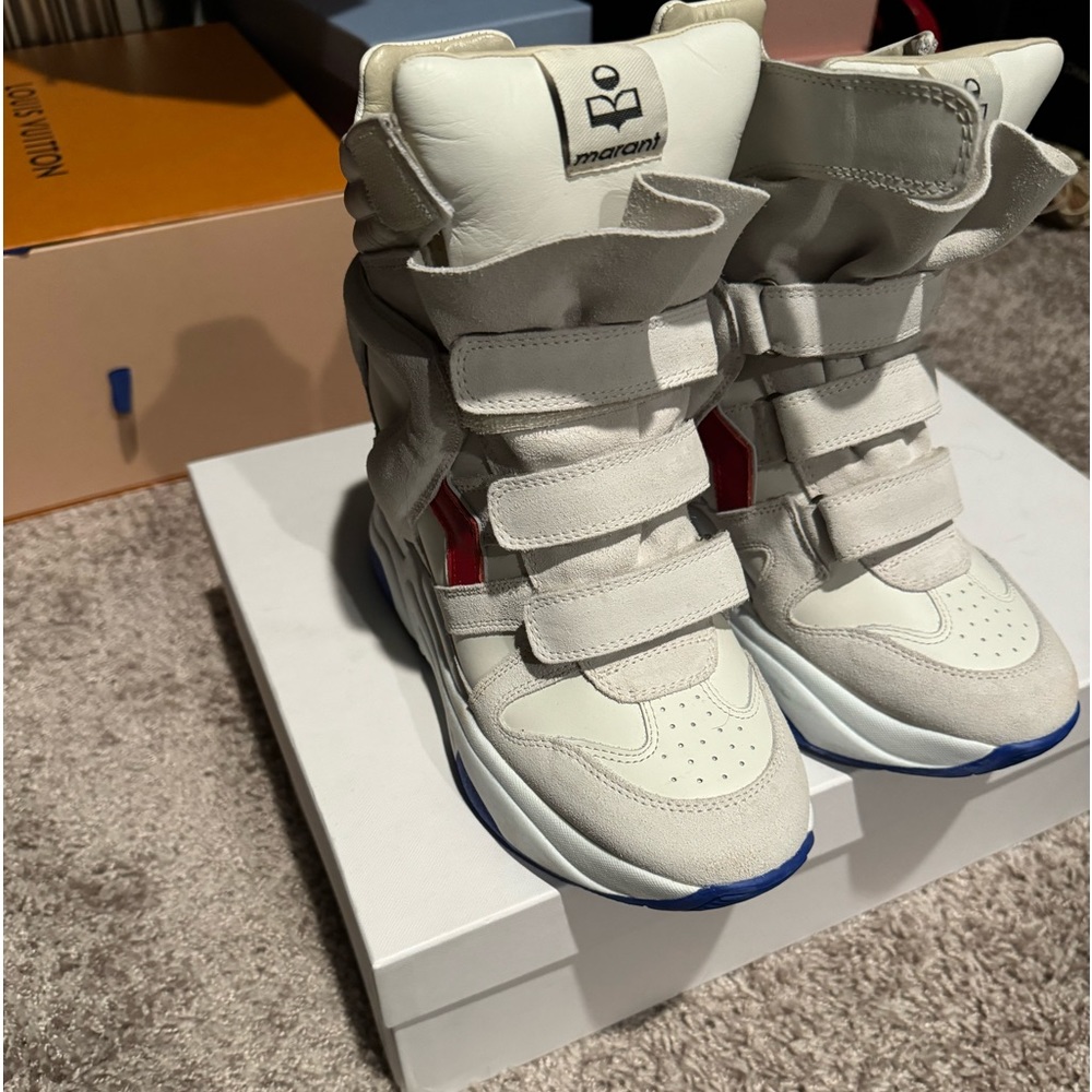 Isabel Marat Made in Portugal white cream blue red boot
